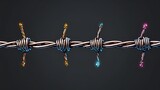 a 3d illustration of headband in which is created from barbed wire.
