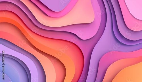 A digitally created image of flowing paper waves in a range of vibrant colors, emanating creativity and movement photo