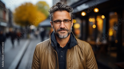 Man Wearing Glasses and Brown Jacket