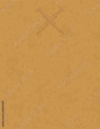 Vertical Letter 8.5 x 11 Parchment - Crossed Gladiuses