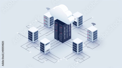 Simple graphic illustrating cloud server architecture
