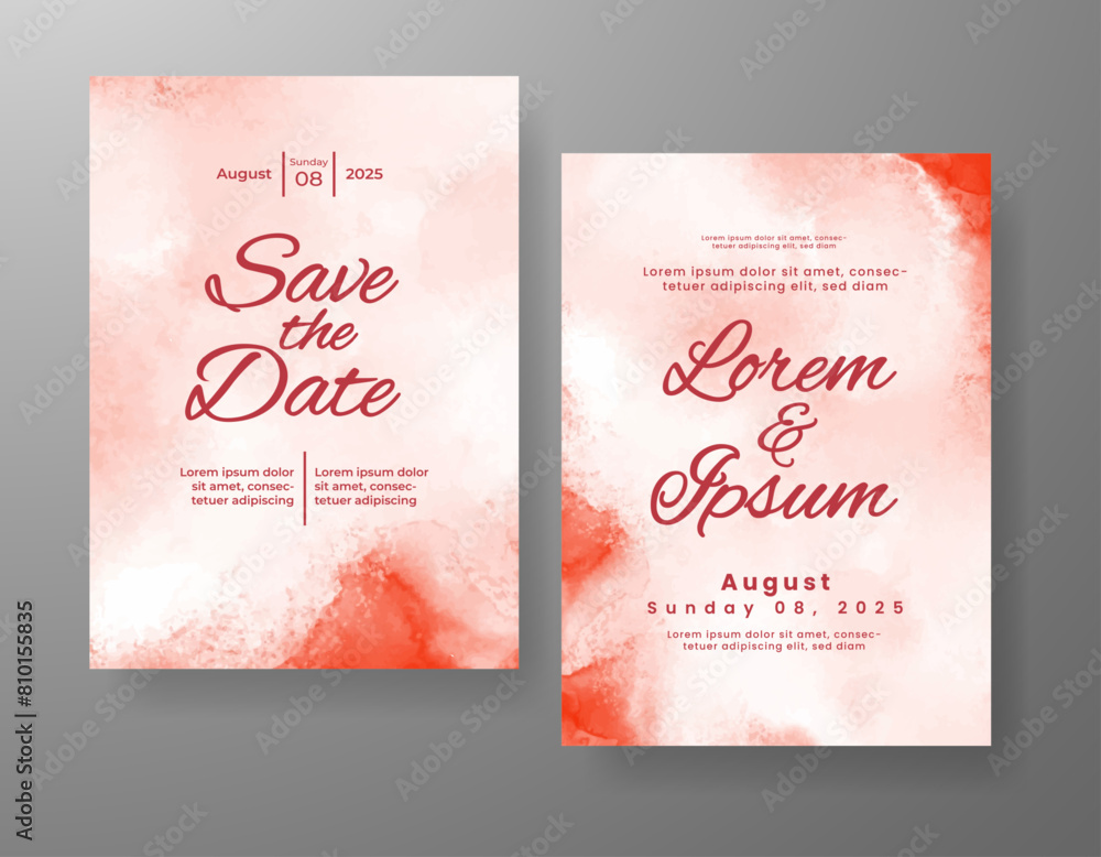 Wedding invitation with abstract watercolor background Wedding invitation with abstract watercolor background