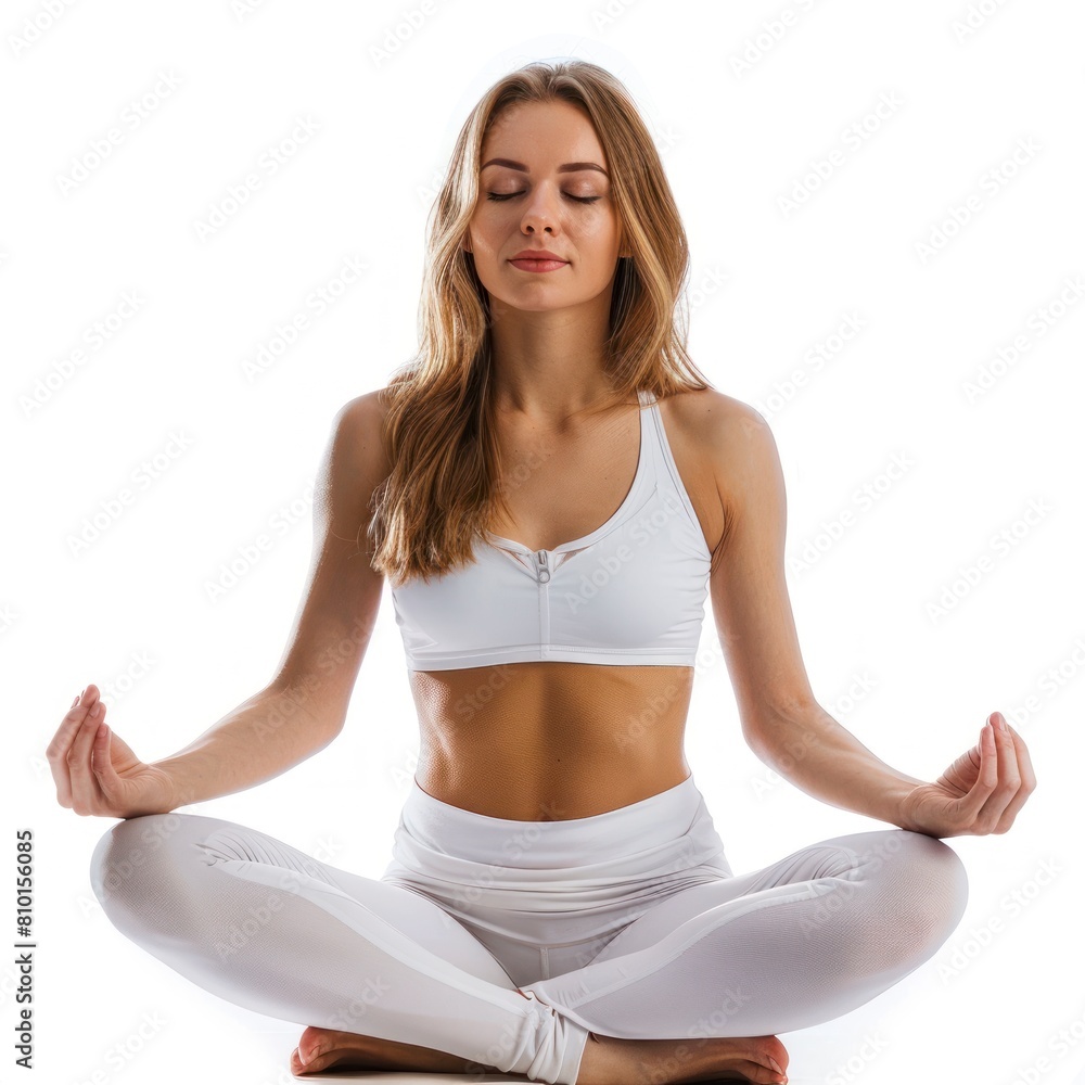 Portrait of gorgeous sporty sensual woman practicing yoga and meditates, healthy life concept Portrait of gorgeous sporty sensual woman practicing yoga and meditates, healthy life concept