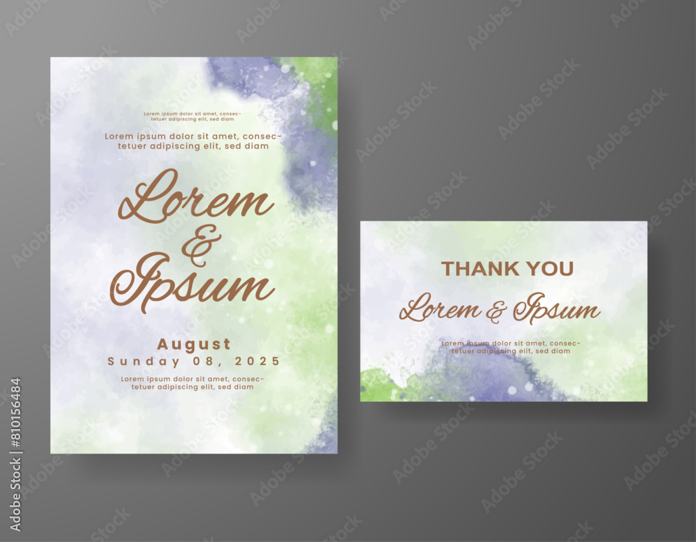 Wedding invitation with abstract watercolor background Wedding invitation with abstract watercolor background