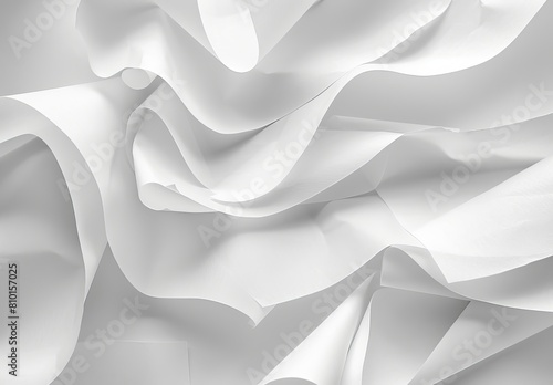 A high-resolution image highlighting the delicate texture of white fabric folds and shadows photo