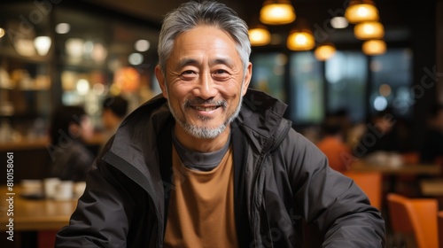 Man Sitting at Table in Restaurant