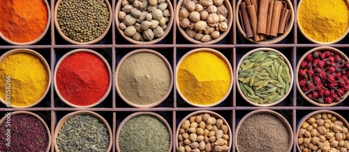 various types of spices in a bowl
