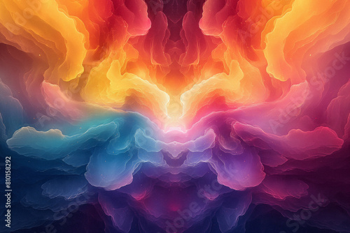 Vivid Kaleidoscope: A Captivating Abstract Illustration Bursting with Color. Generative AI photo