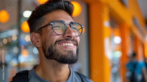 Smiling Man With Beard and Glasses