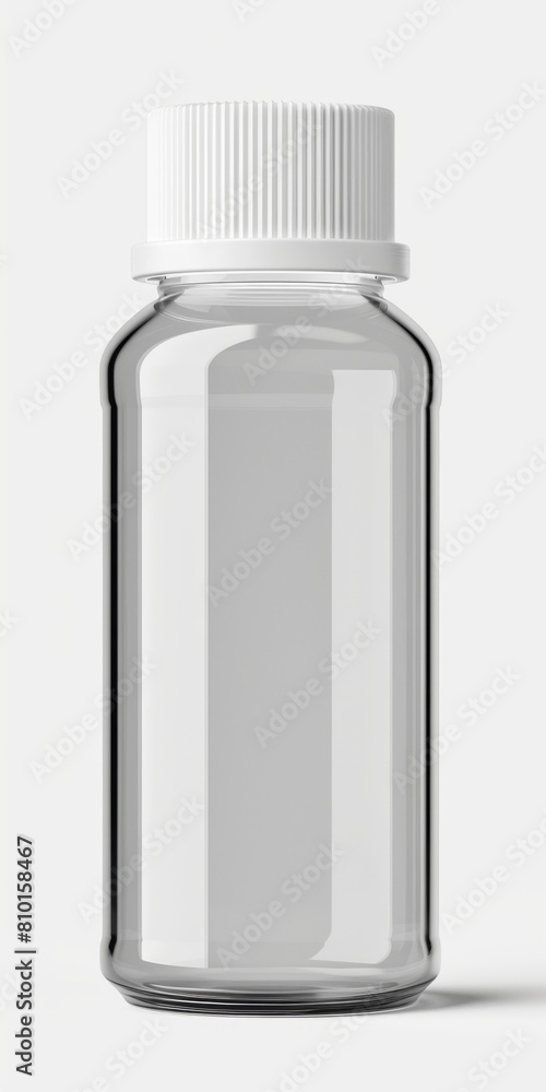 Blank label supplement bottle on white background Blank label supplement bottle on white background