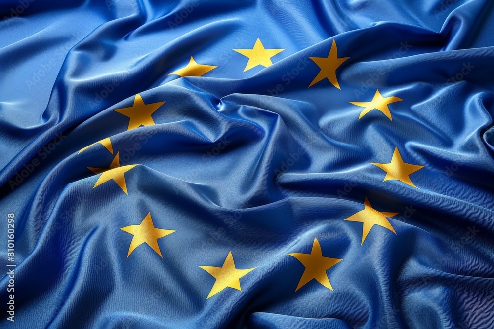 European union flag silk texture European union flag silk texture