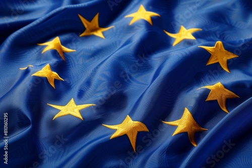 Waving european union flag close-up