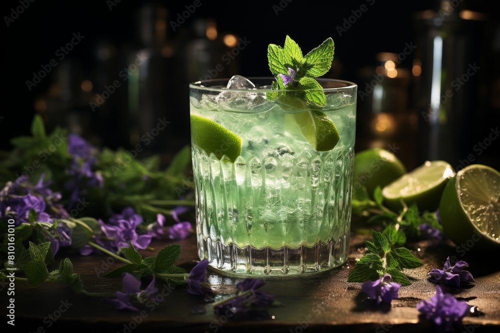 refreshing green cocktail with lime and mint refreshing green cocktail with lime and mint