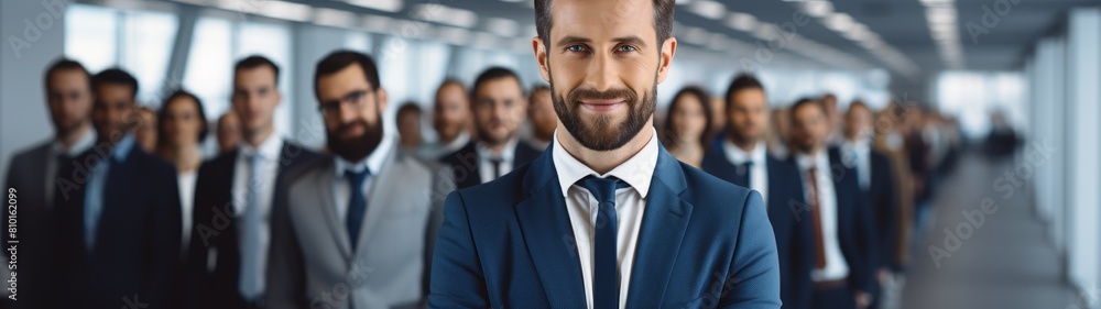 Fototapeta premium confident businessman leading a group of professionals