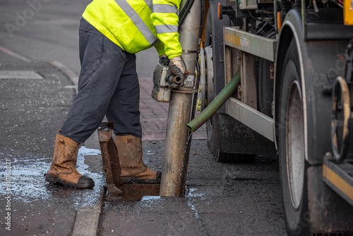 Canvas Print Gully sewer drain jet cleaning