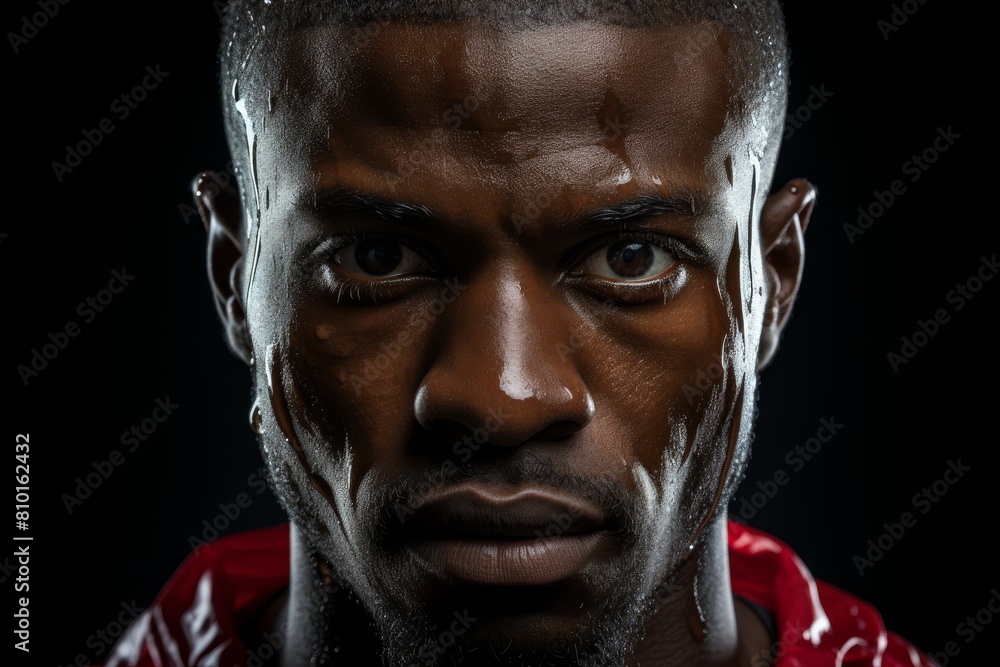 Intense gaze of determined athlete Intense gaze of determined athlete