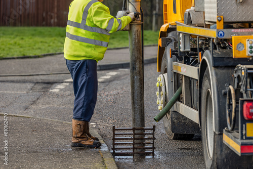 Quadro su tela Gully sewer drain jet cleaning