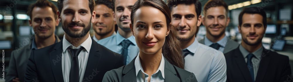 Confident business team standing together Confident business team standing together