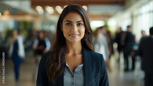 Confident business woman smiling in office