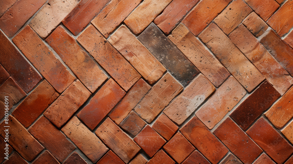 Terracotta Herringbone Pattern, Close-Up Texture Background Terracotta Herringbone Pattern, Close-Up Texture Background