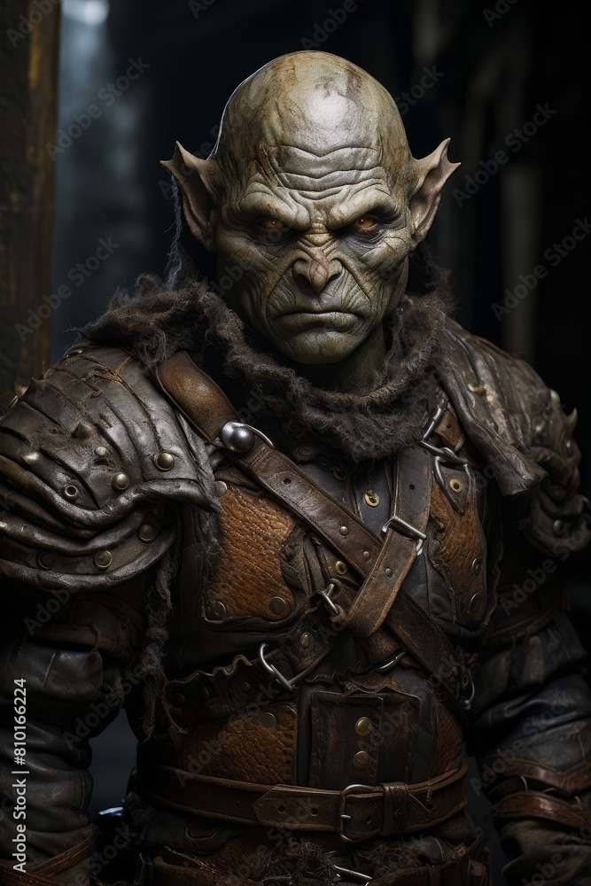 Fierce fantasy creature with detailed armor and menacing expression Fierce fantasy creature with detailed armor and menacing expression