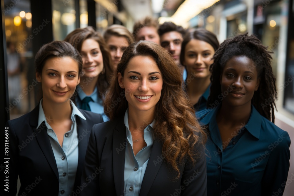 group of diverse business professionals posing together group of diverse business professionals posing together