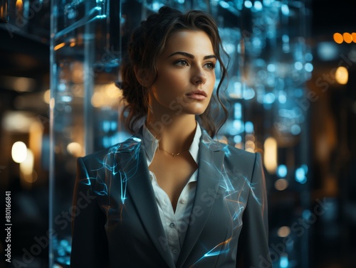 Confident woman in futuristic suit © Balaraw