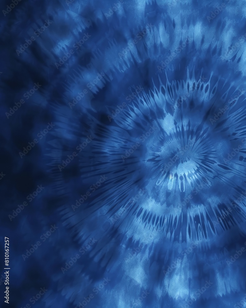 Kaleidoscopic blue pattern with radiant, symmetrical design.