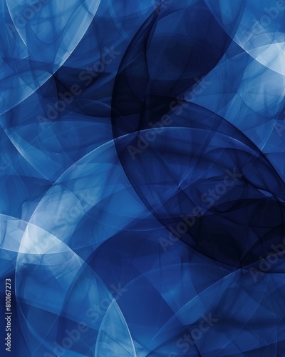 Overlapping circles in varying shades of blue create a tranquil abstract pattern.