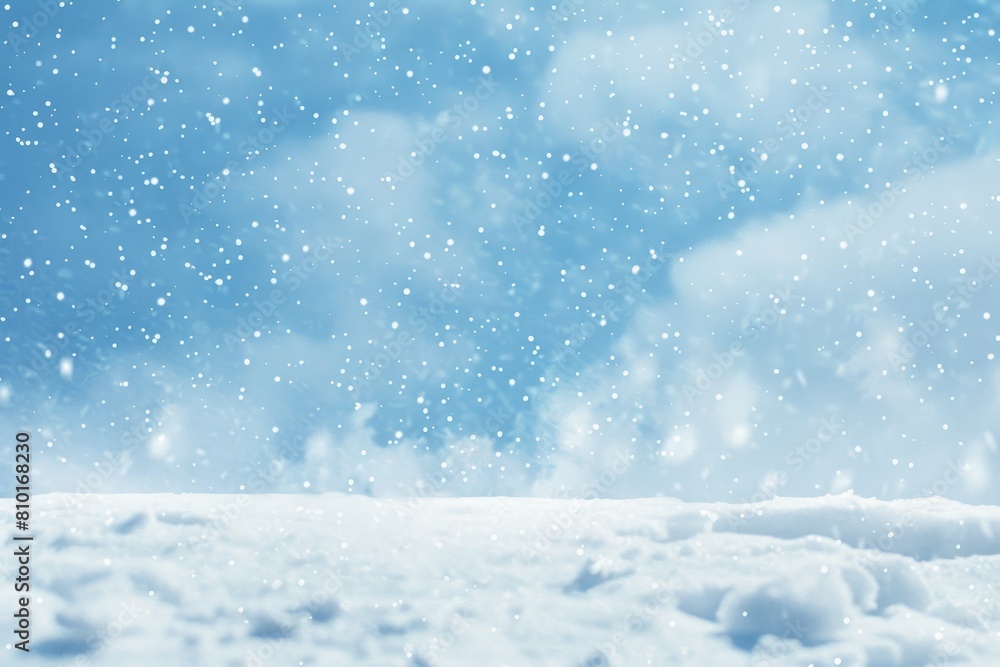 custom made wallpaper toronto digitalWinter wonderland: serene snowfall in a tranquil and peaceful snowscape with delicate snowflakes. Blue sky. And a dreamy winter background