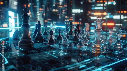A digital chessboard where regulators and wireless executives strategize their next moves in the battle against collusion