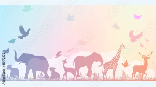 all animal shadow pastel colors background --ar 16 9 --style raw Job ID  00a59b3c-3392-4e59-96bc-211730f2a3cd