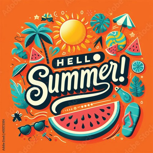 summer background with beach Generative AI