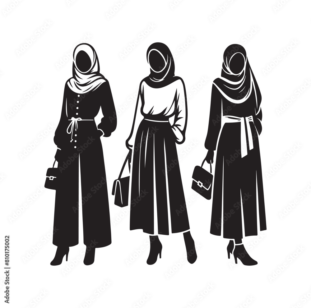 hijab style fashion vector illustration
design silhouette style hijab style fashion vector illustration
design silhouette style