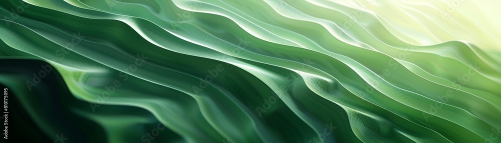 The image is an abstract painting with a green, wavy pattern. It is reminiscent of the ocean or rolling hills. The image is an abstract painting with a green, wavy pattern. It is reminiscent of the ocean or rolling hills.