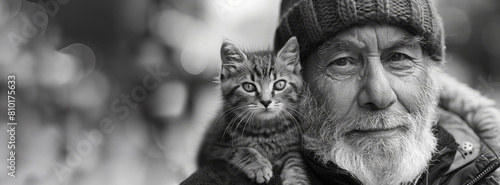 Portrait of a homeless elderly man