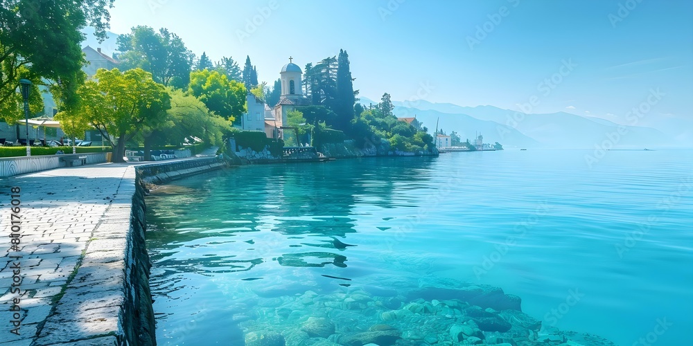 Croatias stunning Adriatic coast Opatija Riviera and Kvarner region attract tourists. Concept Croatia, Adriatic coast, Opatija Riviera, Kvarner region, tourists