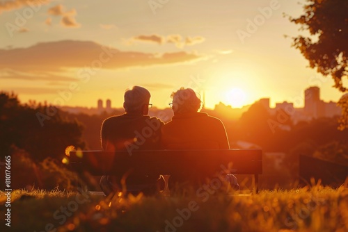 Senior Couple Enjoying Sunset Together