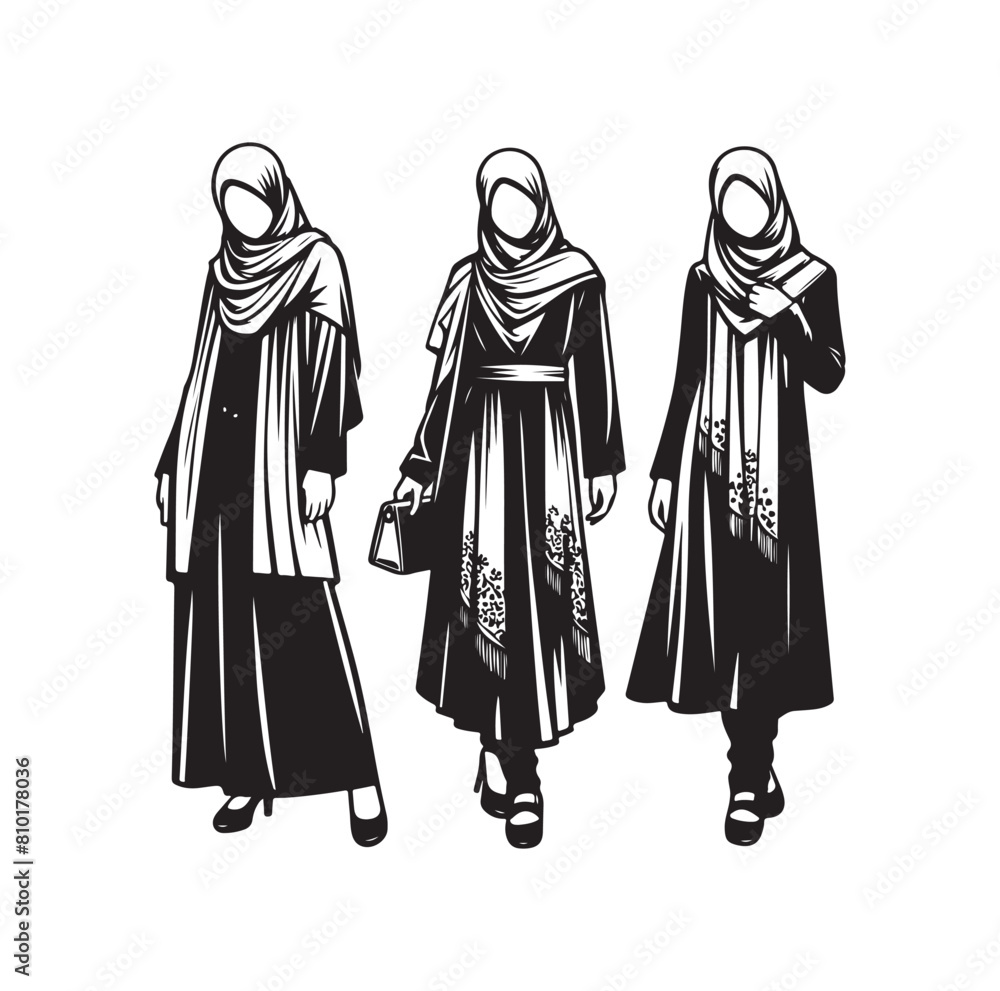 hijab style fashion vector illustration
design silhouette style hijab style fashion vector illustration
design silhouette style