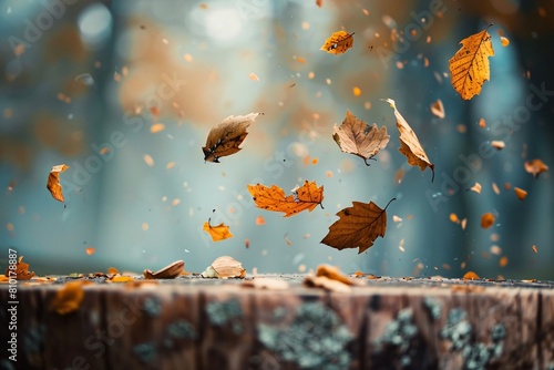 Falling autumn leaves from a tree, illustrating the seasonal turnover and the recurring cycle of life