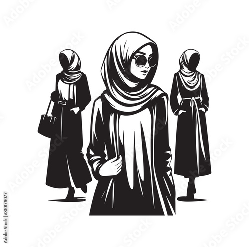 hijab style fashion vector illustration 
design silhouette style