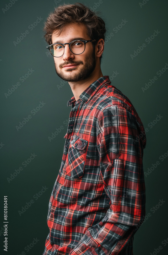 cool nerd wearing plaid cool nerd wearing plaid