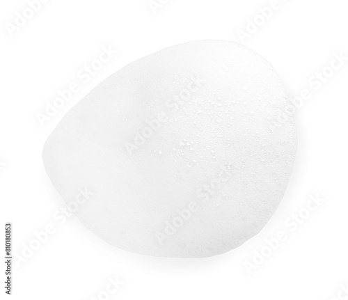Foam with bubbles isolated on white, top view