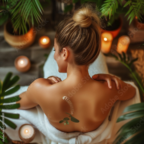 A private spa day, where luxurious treatments and serene surroundings promise a retreat from the everyday, Relaxed Woman Receiving A Back Massage At Health Spa,
