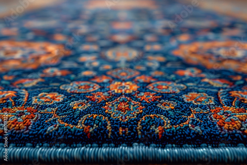 The intricate patterns and vibrant colors of a traditional oriental rug, showcasing exquisite craftsmanship. Concept of cultural beauty. Generative Ai.