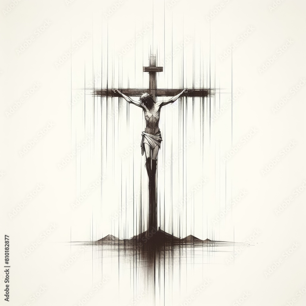 Crucifixion Scene Minimalistic Illustration Crucifixion Scene Minimalistic Illustration