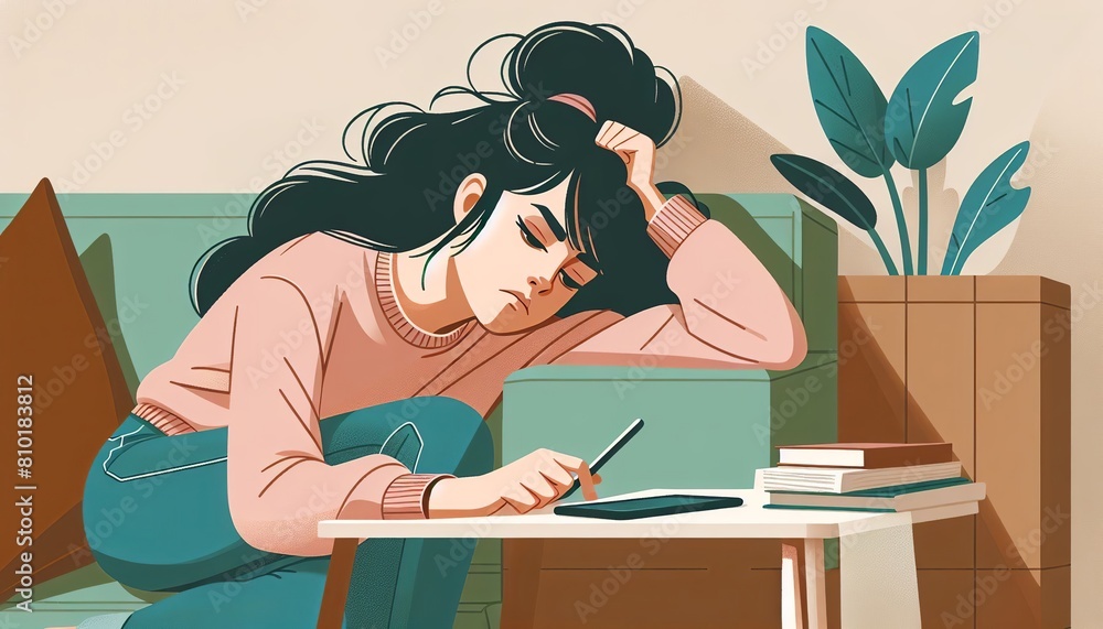Young Woman's Study Session. Young woman engrossed in a focused study session with books and pen. Young Woman's Study Session. Young woman engrossed in a focused study session with books and pen.