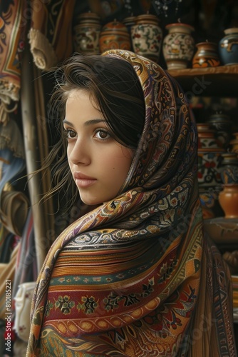 Portrait of a Woman in Scarf