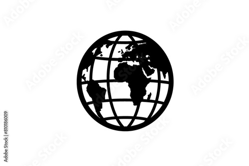 a black and white globe