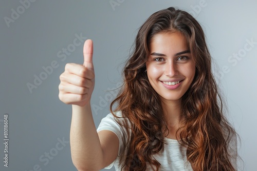 Young Woman Giving Thumbs Up Sign